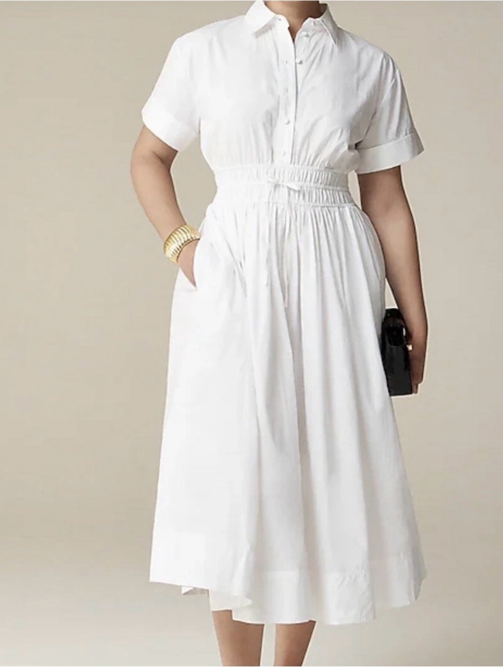 NWOT J.Crew Elena Shirtdress Cotton Poplin Size 2